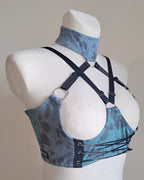 OUTLET Granatowy Harness Top z Bawełny 2