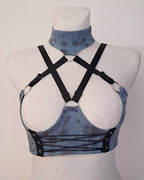 OUTLET Granatowy Harness Top z Bawełny