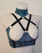 OUTLET Granatowy Harness Top z Bawełny 3