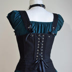 VIRGO Czarny Gorset Underbust Sznurowany z Ramiączkami