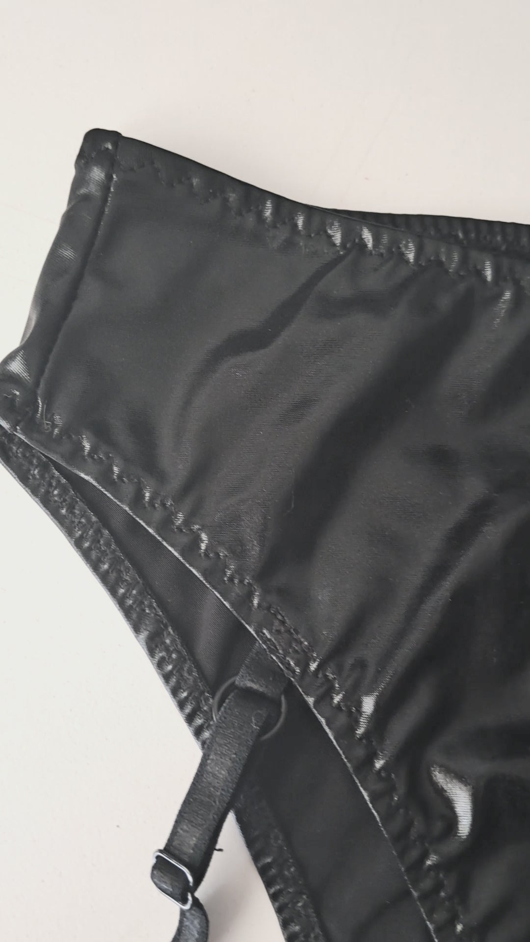 BELLATRIX High-Waist Strappy Wet Look Panties