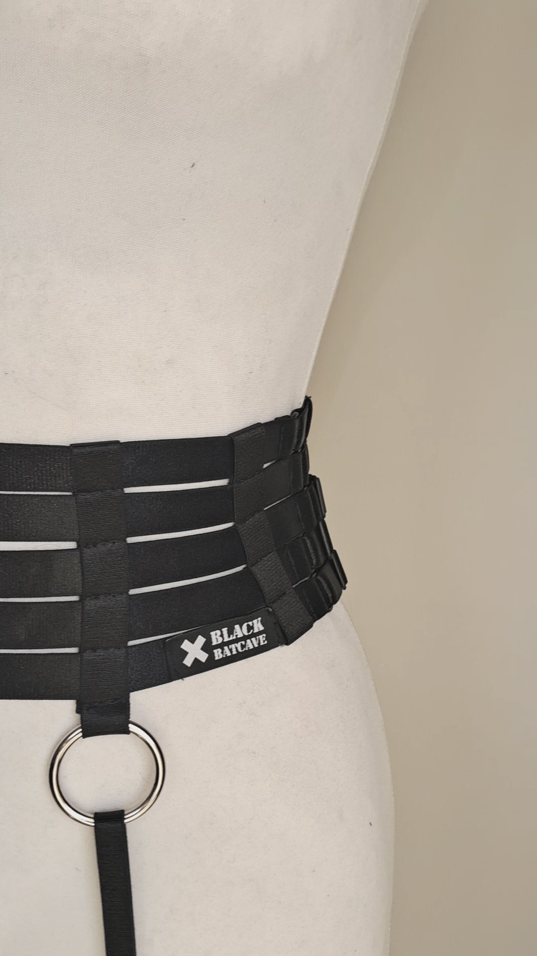 satin shine strappy garter belt