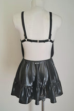  wet-look open cup dress