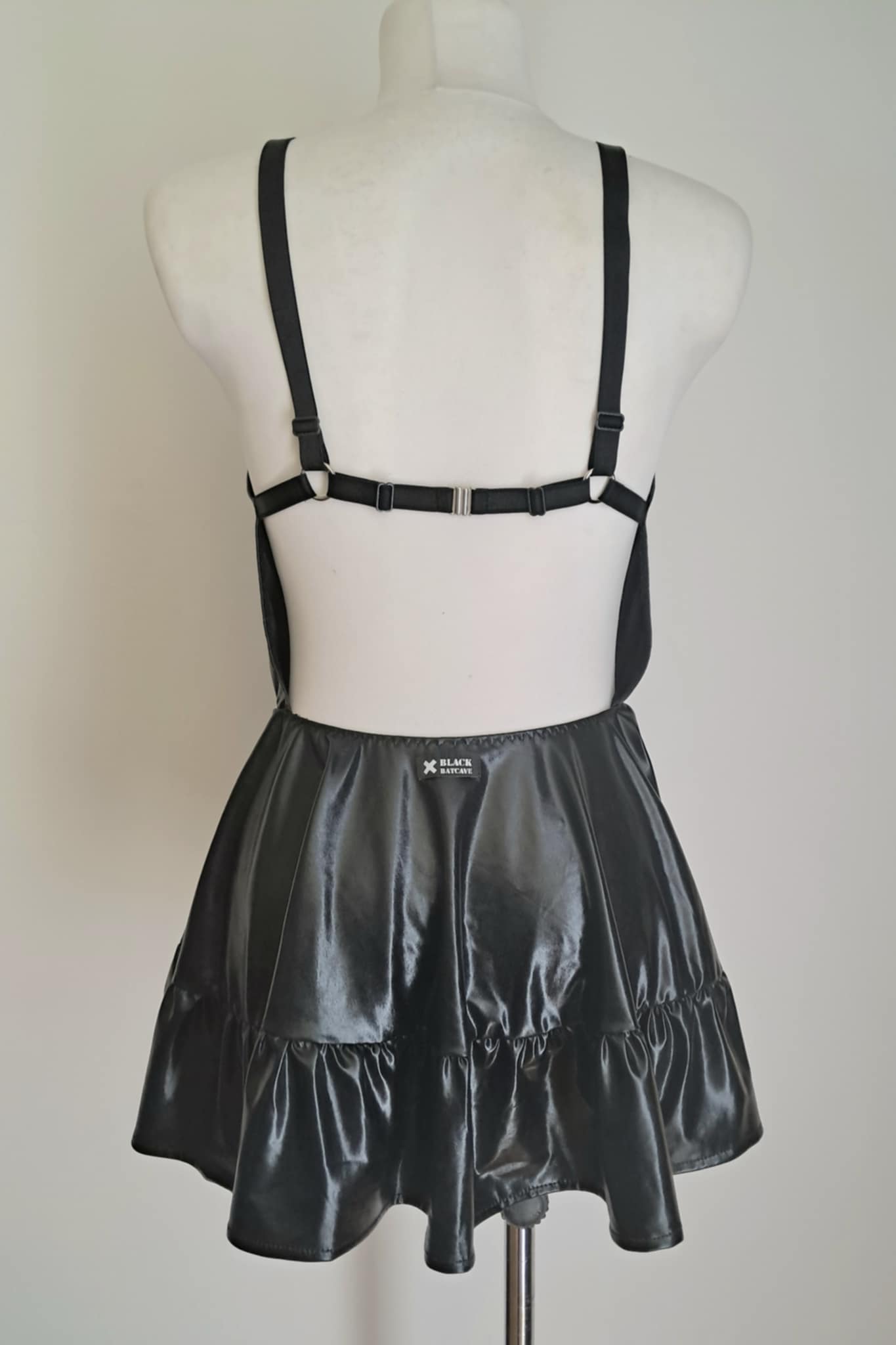  wet-look open cup dress