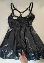  wet-look open cup dress